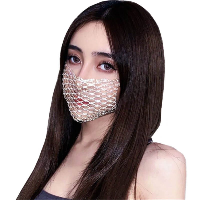 Mask With Rhinestone Crystal Costume Bling Rhinestone Mask for Women - Lovegood Fashion